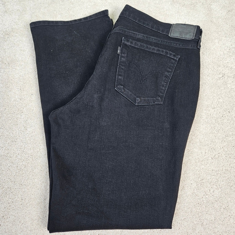 Women's Levi's 505 Straight Leg Black Wash Standard Fit Denim Jeans‎ 33x32